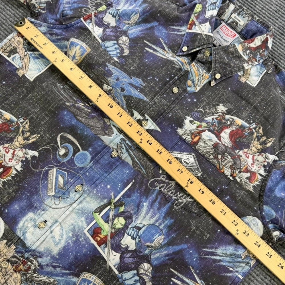 Reyn Spooner Marvel Guardians of the Galaxy Shirt Mens Large Blue Classic Fit - Picture 10 of 13